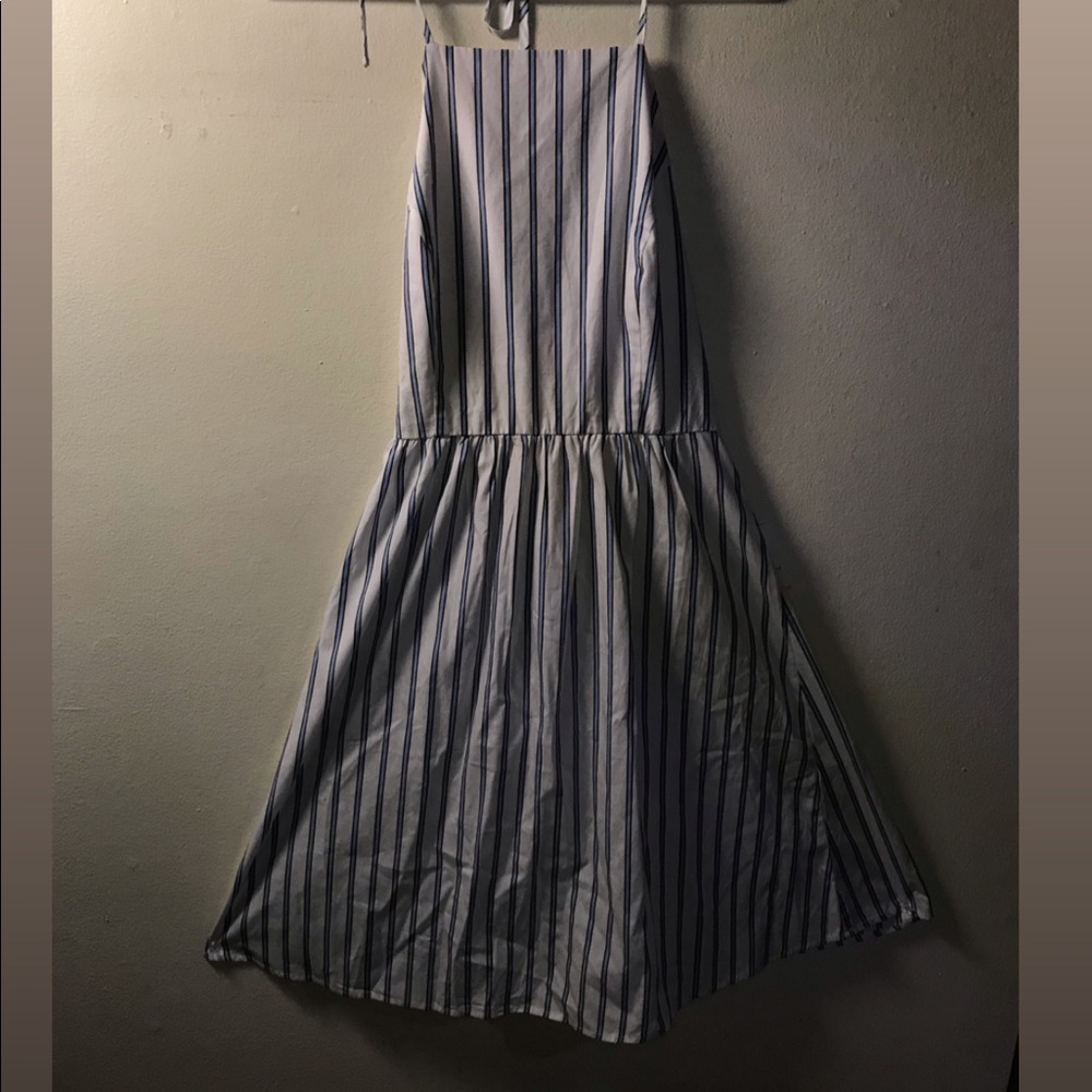 NWT Blue & White Striped Backless Dress